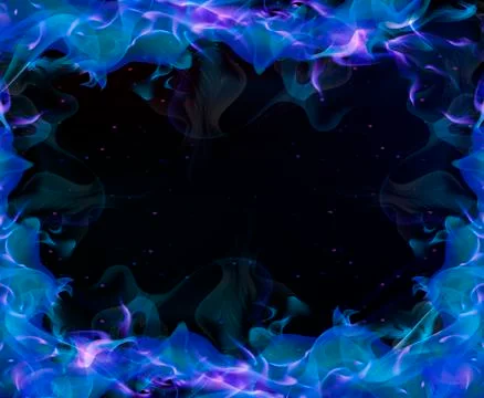 Frame with blue flame Illustration