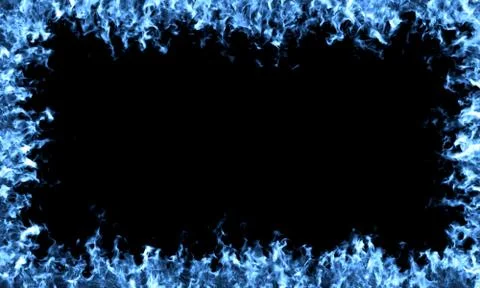 Frame of blue flames Illustrazione stock