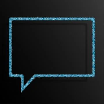 Frame Blue Sequins Speech Bubble. Sparkle, Stars. Stock Illustration