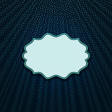The frame on a blue textile background Stock Illustration