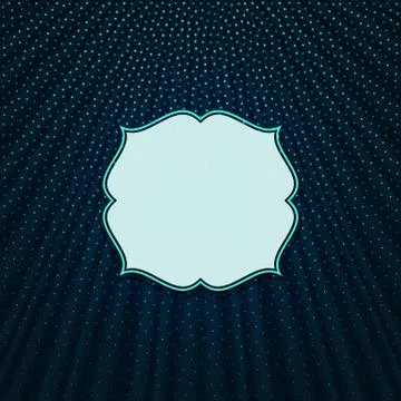 The frame on a blue textile background Stock Illustration
