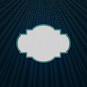 The frame on a blue textile background Stock Illustration