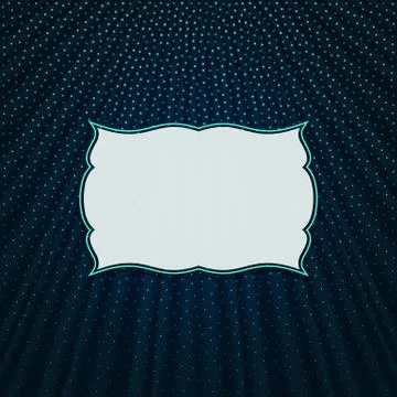 The frame on a blue textile background Stock Illustration