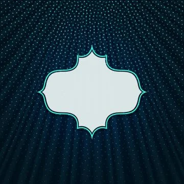 The frame on a blue textile background Stock Illustration