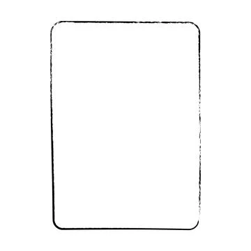 Frame border curved grunge shape icon, vertical rectangle decorative doodle.. Stock Illustration