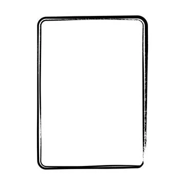 Frame border curved grunge shape icon, vertical rectangle decorative doodle.. イラスト素材