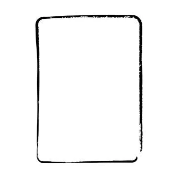 Frame border curved grunge shape icon, vertical rectangle decorative doodle.. Illustrazione stock