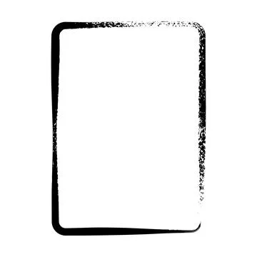 Frame border curved grunge shape icon, vertical rectangle decorative doodle.. Stock Illustration