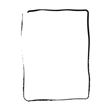 Frame border curved grunge shape icon, vertical rectangle decorative doodle.. 스톡 일러스트