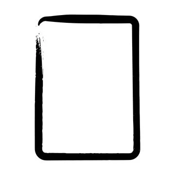 Frame border curved grunge shape icon, vertical rectangle decorative doodle.. 스톡 일러스트