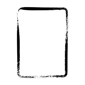 Frame border curved grunge shape icon, vertical rectangle decorative doodle.. Stock Illustration