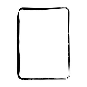 Frame border curved grunge shape icon, vertical rectangle decorative doodle.. 스톡 일러스트