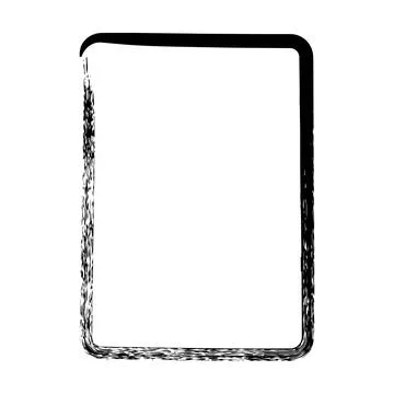 Frame border curved grunge shape icon, vertical rectangle decorative doodle.. イラスト素材