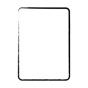 Frame border curved grunge shape icon, vertical rectangle decorative doodle.. Illustrazione stock