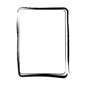 Frame border curved grunge shape icon, vertical rectangle decorative doodle.. イラスト素材