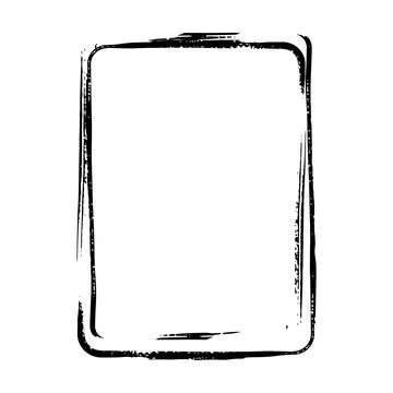 Frame border curved grunge shape icon, vertical rectangle decorative doodle.. 스톡 일러스트