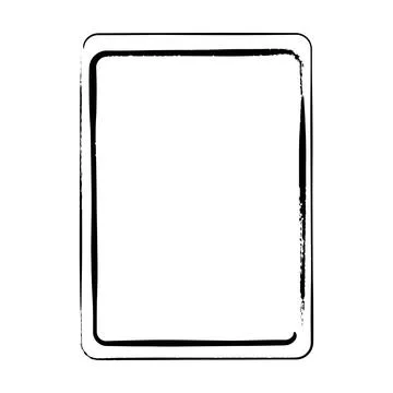Frame border curved grunge shape icon, vertical rectangle decorative doodle.. Stock Illustration