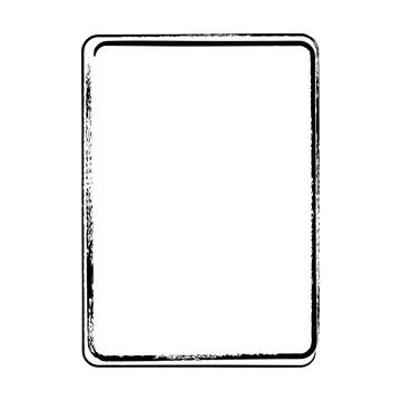 Frame border curved grunge shape icon, vertical rectangle decorative doodle.. Illustrazione stock