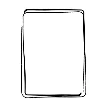 Frame border curved grunge shape icon, vertical rectangle decorative doodle.. 스톡 일러스트