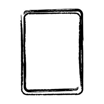 Frame border curved grunge shape icon, vertical rectangle decorative doodle.. Illustrazione stock