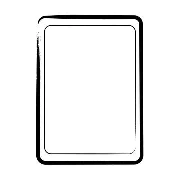 Frame border curved grunge shape icon, vertical rectangle decorative doodle.. Illustrazione stock