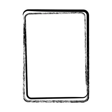 Frame border curved grunge shape icon, vertical rectangle decorative doodle.. Stock Illustration