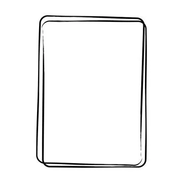 Frame border curved grunge shape icon, vertical rectangle decorative doodle.. イラスト素材
