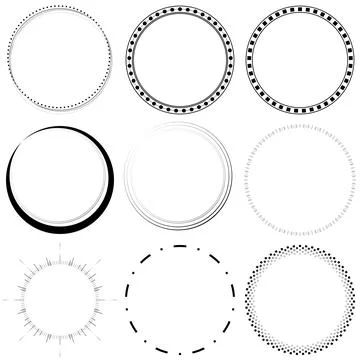 Frame border decoration circle set modern minimal vector image Stock Illustration