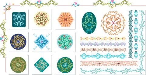 Frame border design elements Illustrazione stock