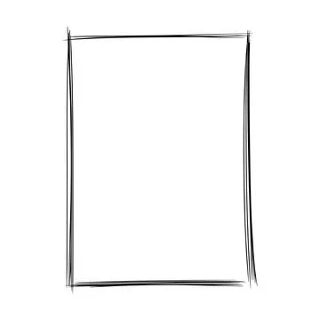 Frame border element, brush stroke grunge shape icon, vertical, rectangle d.. Illustrazione stock