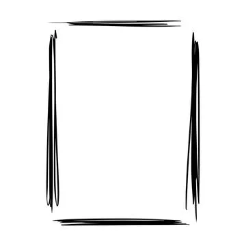 Frame border element, brush stroke grunge shape icon, vertical, rectangle d.. Illustrazione stock