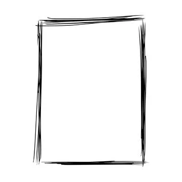 Frame border element, brush stroke grunge shape icon, vertical, rectangle d.. Stock Illustration