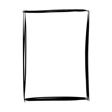 Frame border element, brush stroke grunge shape icon, vertical, rectangle d.. Stock Illustration