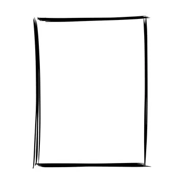 Frame border element, brush stroke grunge shape icon, vertical, rectangle d.. Stock Illustration