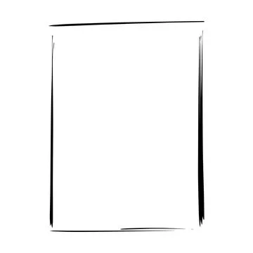 Frame border element, brush stroke grunge shape icon, vertical, rectangle d.. Illustrazione stock