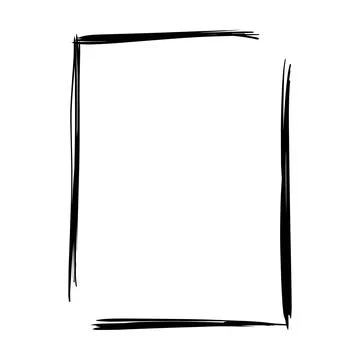 Frame border element, brush stroke grunge shape icon, vertical, rectangle d.. Stock Illustration