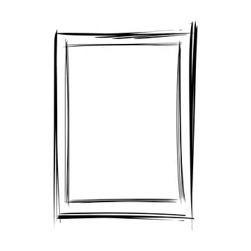 Frame border element, brush stroke grunge shape icon, vertical, rectangle d.. Illustrazione stock