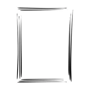 Frame border element, brush stroke grunge shape icon, vertical, rectangle d.. Stock Illustration