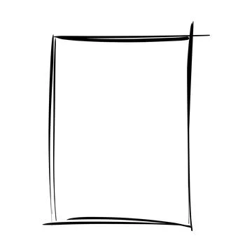 Frame border element, brush stroke grunge shape icon, vertical, rectangle d.. Stock Illustration