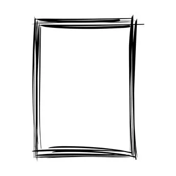 Frame border element, brush stroke grunge shape icon, vertical, rectangle d.. Stock Illustration