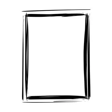 Frame border element, brush stroke grunge shape icon, vertical, rectangle d.. Stock Illustration