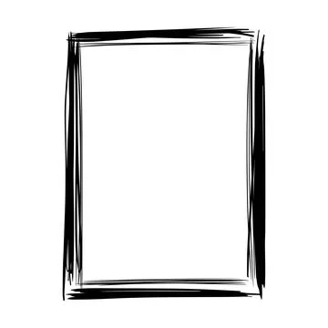 Frame border element, brush stroke grunge shape icon, vertical, rectangle d.. Illustrazione stock