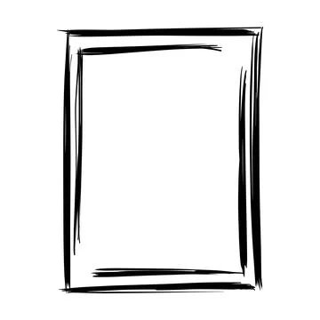 Frame border element, brush stroke grunge shape icon, vertical, rectangle d.. Stock Illustration