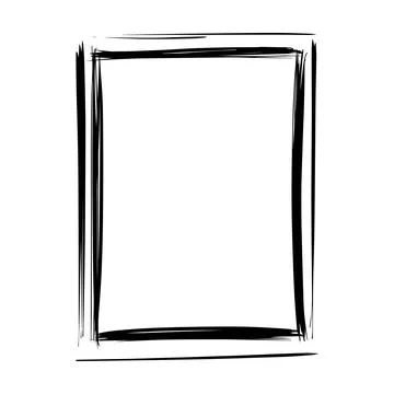 Frame border element, brush stroke grunge shape icon, vertical, rectangle d.. Illustrazione stock
