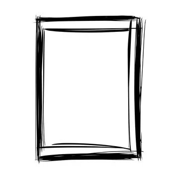 Frame border element, brush stroke grunge shape icon, vertical, rectangle d.. Stock Illustration