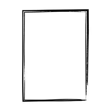 Frame border, grunge shape icon, vertical rectangle decorative doodle eleme.. Stock Illustration
