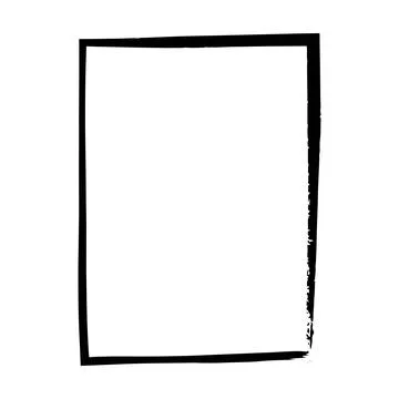 Frame border, grunge shape icon, vertical rectangle decorative doodle eleme.. Illustrazione stock