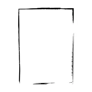 Frame border, grunge shape icon, vertical rectangle decorative doodle eleme.. Stock Illustration