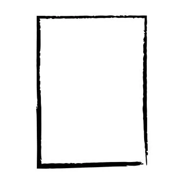 Frame border, grunge shape icon, vertical rectangle decorative doodle eleme.. Stock Illustration
