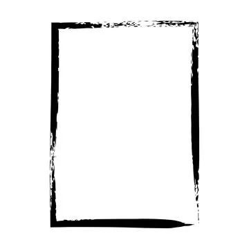 Frame border, grunge shape icon, vertical rectangle decorative doodle eleme.. Illustrazione stock